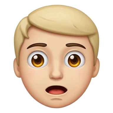 Frown with a excited face  sticker