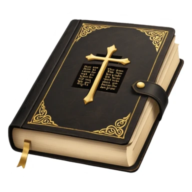 open black book with bible verse pages sticker