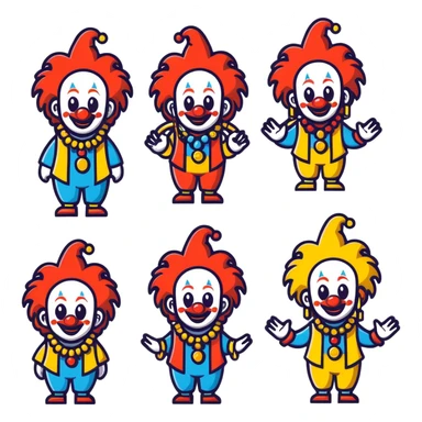 Joker 2019 style clown with dreadlocks with jewelry on the dreadlocks. posed in various emotes sticker
