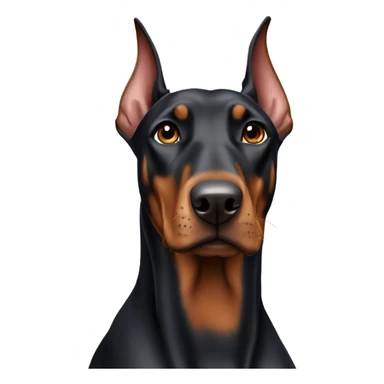 Doberman without cropped ears  sticker