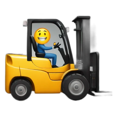 Forklift with smile sticker