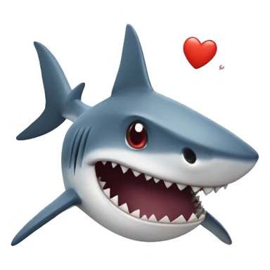 Shark with heart eyes sticker