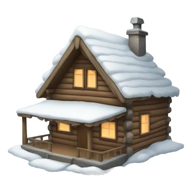 winter snow cabin sticker