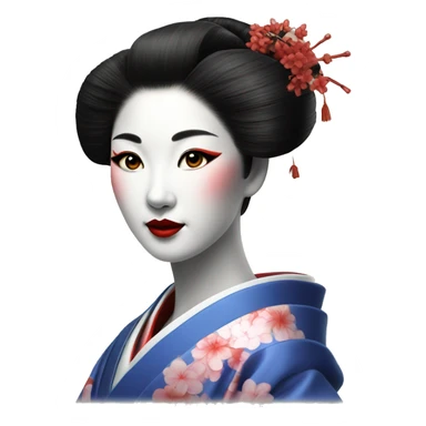 realistic portrait of very beautiful Geisha woman sticker
