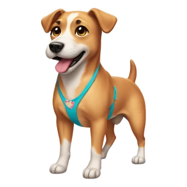 dog wearing a bikini sticker