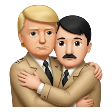 Donald Trump and Hitler hugging naked sticker