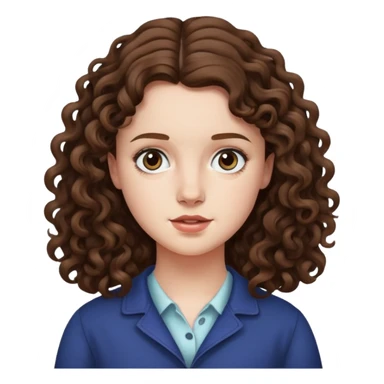 Hannah Baker from Thirteen Reasons Why with long curly brown hair sticker