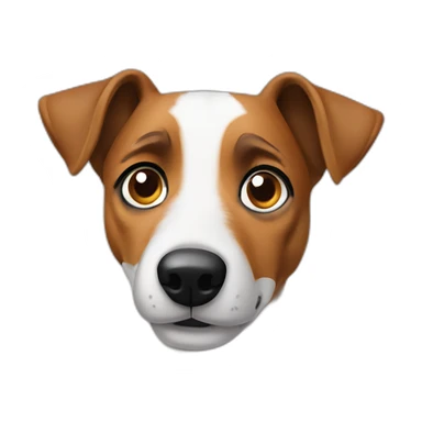 jack russel confused eyes tilted head to the side sticker