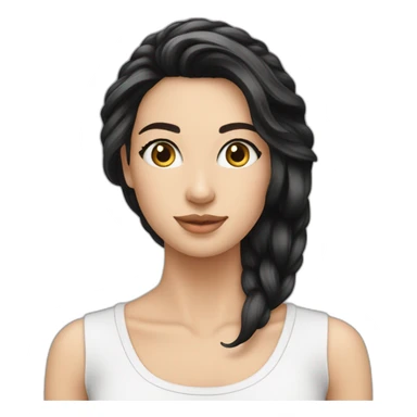 lange schwarze haare, helle hautfarbe, weiblich sticker