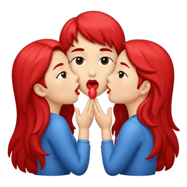 Make me an image of kissing 5 kisses sticker