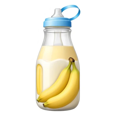 baby Milk bottle with banana tag sticker