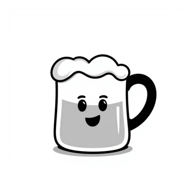 Milk beer face doodle sticker