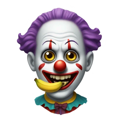 Creepy clown with banana sticker