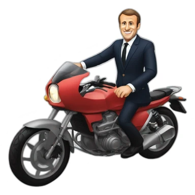 Emmanuel macron qui fait de la moto sticker