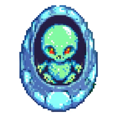 cranial, eye, MRI, SCAN, egg, embryonic, inside of glass egg, alien, eerie, otherworldly, crystal egg sticker