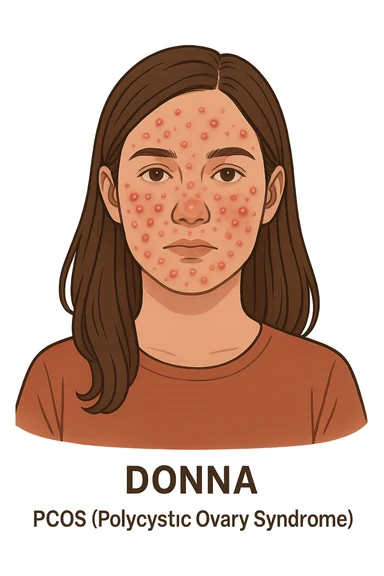 dONNA CON PCOS CON ACNE INFIAMMATA sticker