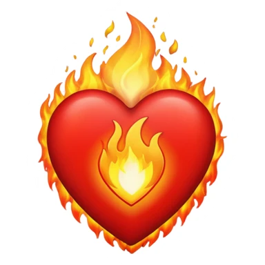 Burning heart sticker