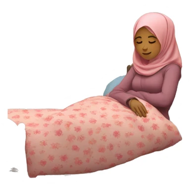 Hijabi-woman-sleeping-inside-bed sticker