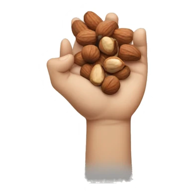 Hand holding nuts sticker