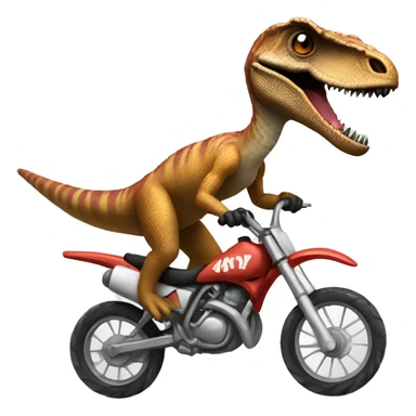 velociraptor riding dirt bike sticker