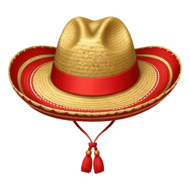 Sombrero de paja con una cinta roja sticker