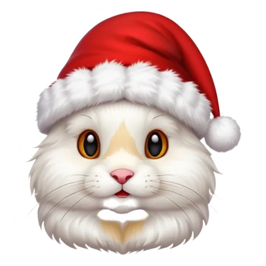 white rabbit in christmas hat sticker