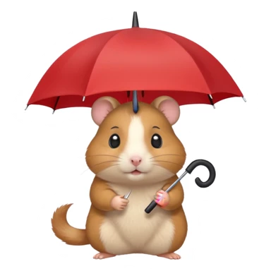 hamster holding an umbrella sticker