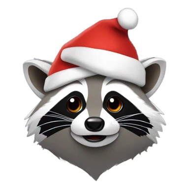Raccoon with Santa hat sticker