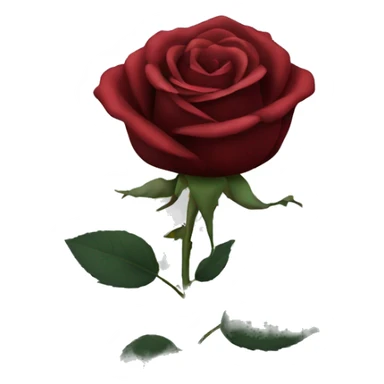 Dark red rose with black stem sticker