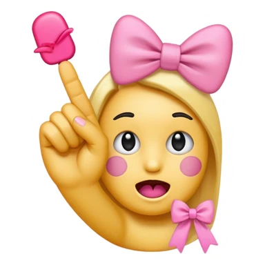 Middle finger emoji with pink bow on it sticker