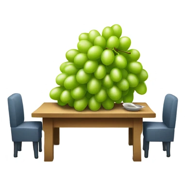 Eating grapes under table sticker
