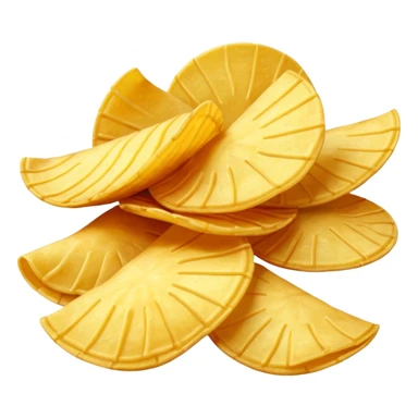 Create a Potato chips emoji in IOS style with transparent background that is 1024 x 1024 sticker