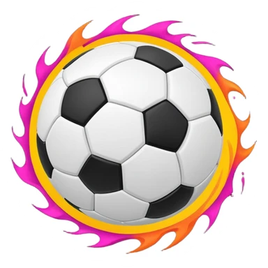 A dynamic soccer ball in mid-air, vibrant colors, energetic, sporty sticker