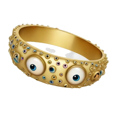 very thin gold bangle ring studded with eyeballs sticker
