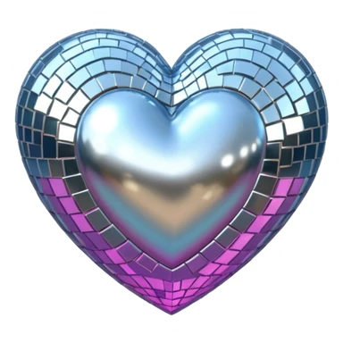 disco ball in shape of a heart sticker