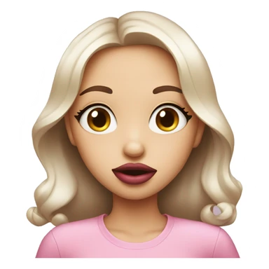 Girl with pink lips send a kiss with her hands  sticker