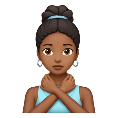 black girl with hands crossed over neck sticker