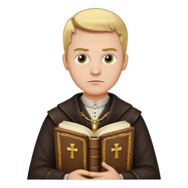 man holding a history book sticker