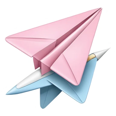 pastel pink Telegram icon with a white paper plane in iOS Apple emoji style sticker
