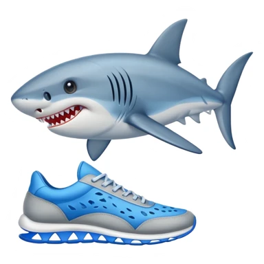 Tiburón con zapatillas azules  sticker