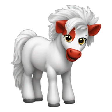 It clown white pony sticker