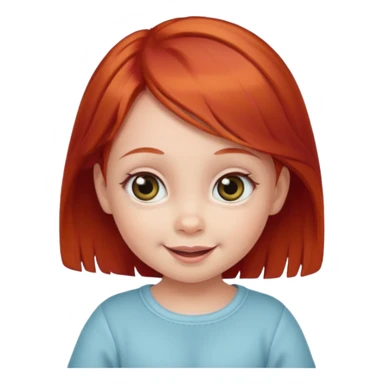 red hair baby girl big eyes sticker