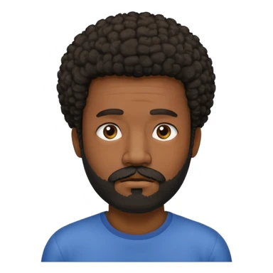 black man with beard, mustache, and short afro sad sticker