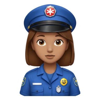 brown hair girl emergency worker sticker