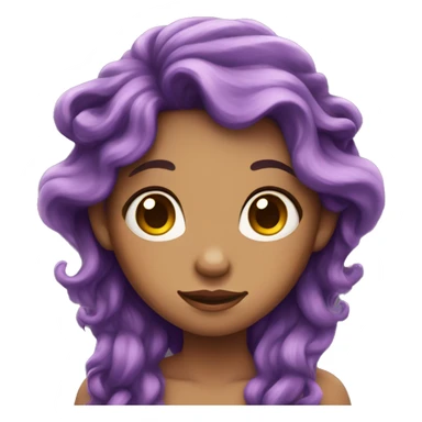 fairy with wavy purple hair and brown doe eyes sticker