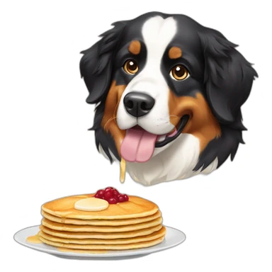 bernese dog eating pancake sticker