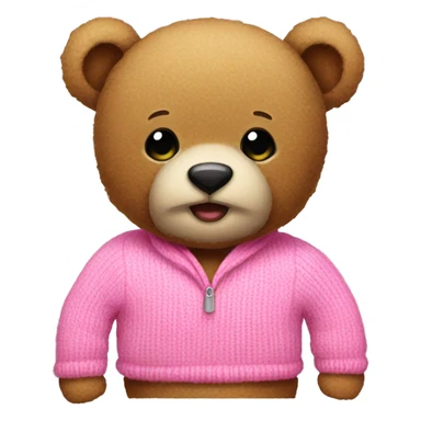 Teddy with pink sweather sticker