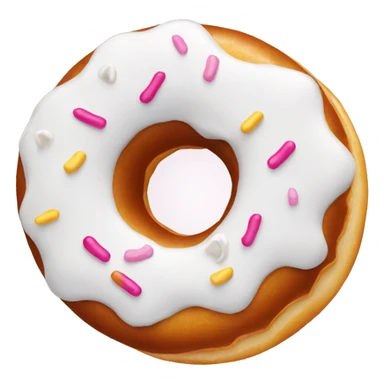 plain donut with white cream  sticker