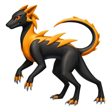 Shiny 4-legged Salandit-Electrike-Amaura-Houndoom-Zeraora-fusion, full body sticker