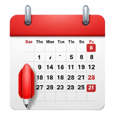 un calendrier avec une date entourée. sticker